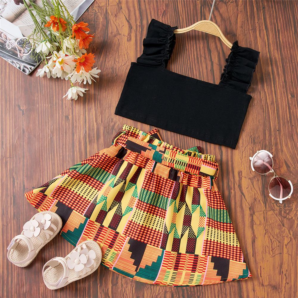 Kente Crop Top Skirt 3 Piece Set