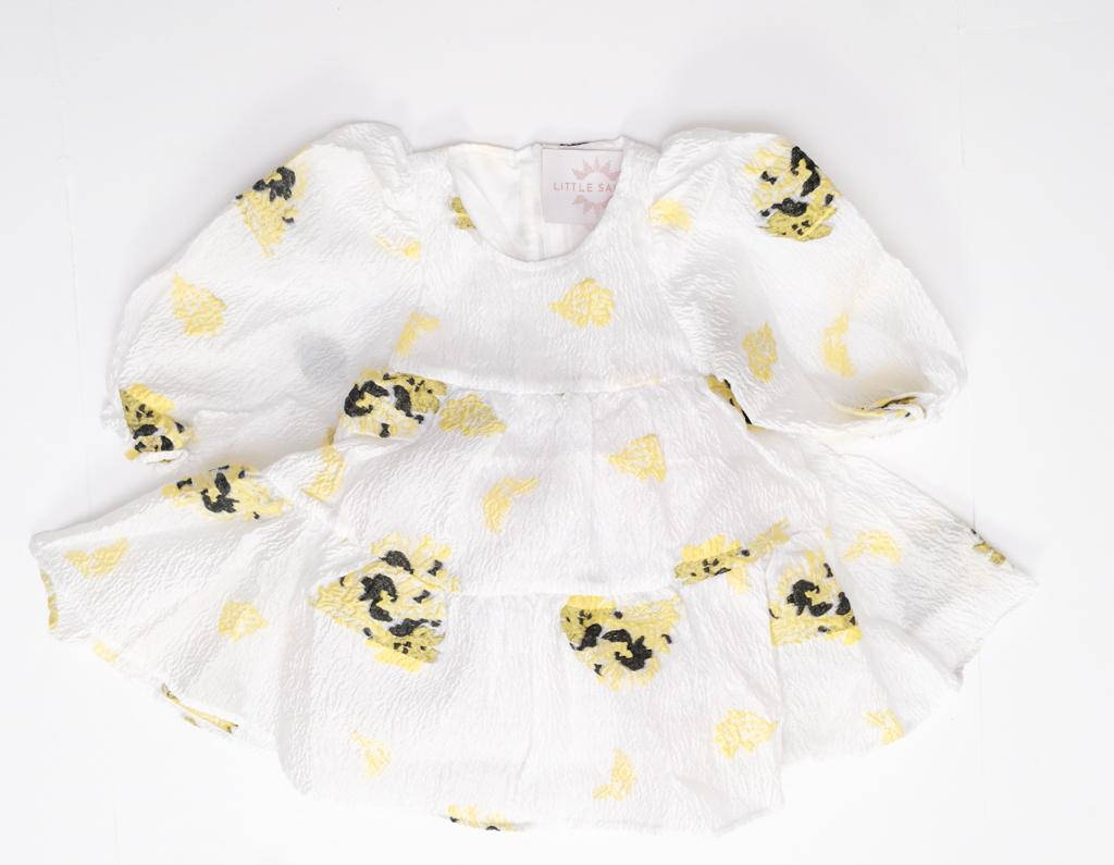 Floral Balloon Sleeves Dress