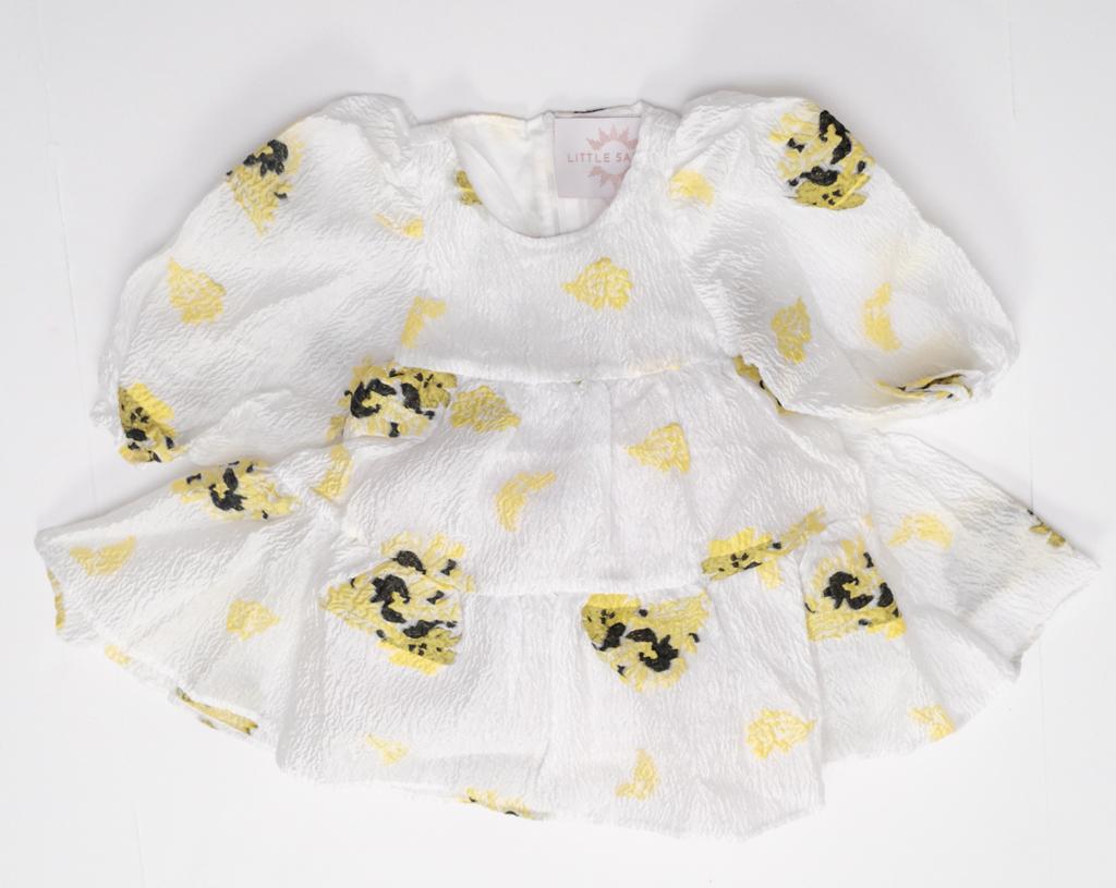 Floral Balloon Sleeves Dress